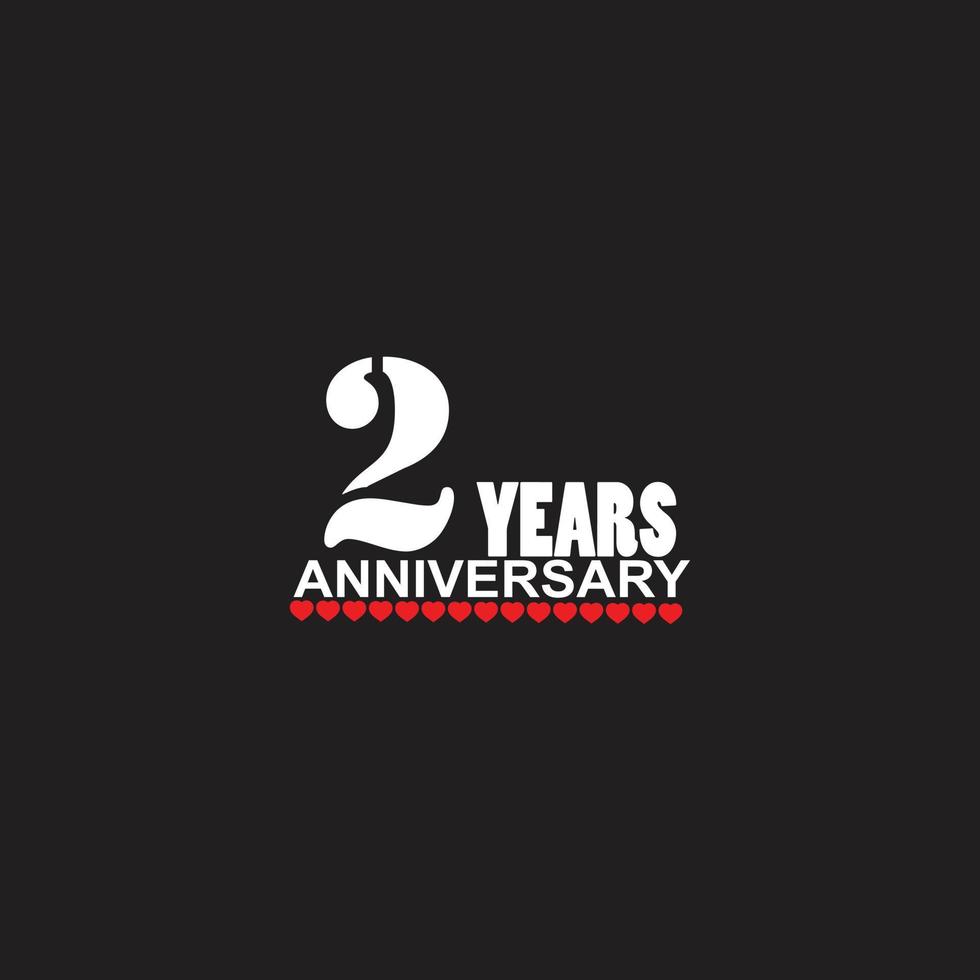 2 years anniversary celebration logotype, hand lettering, 2 year sign, greeting card vector