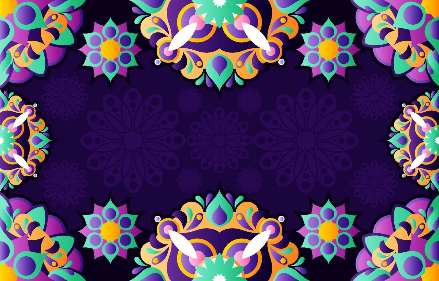 colorido rangoli y mandala patrón de fondo vector