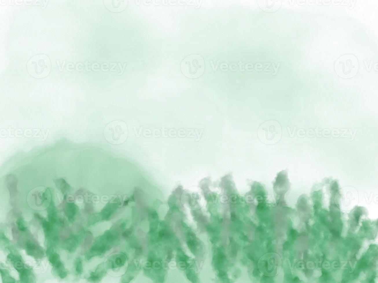 Green Grass Watercolor Abstract Painting Background photo