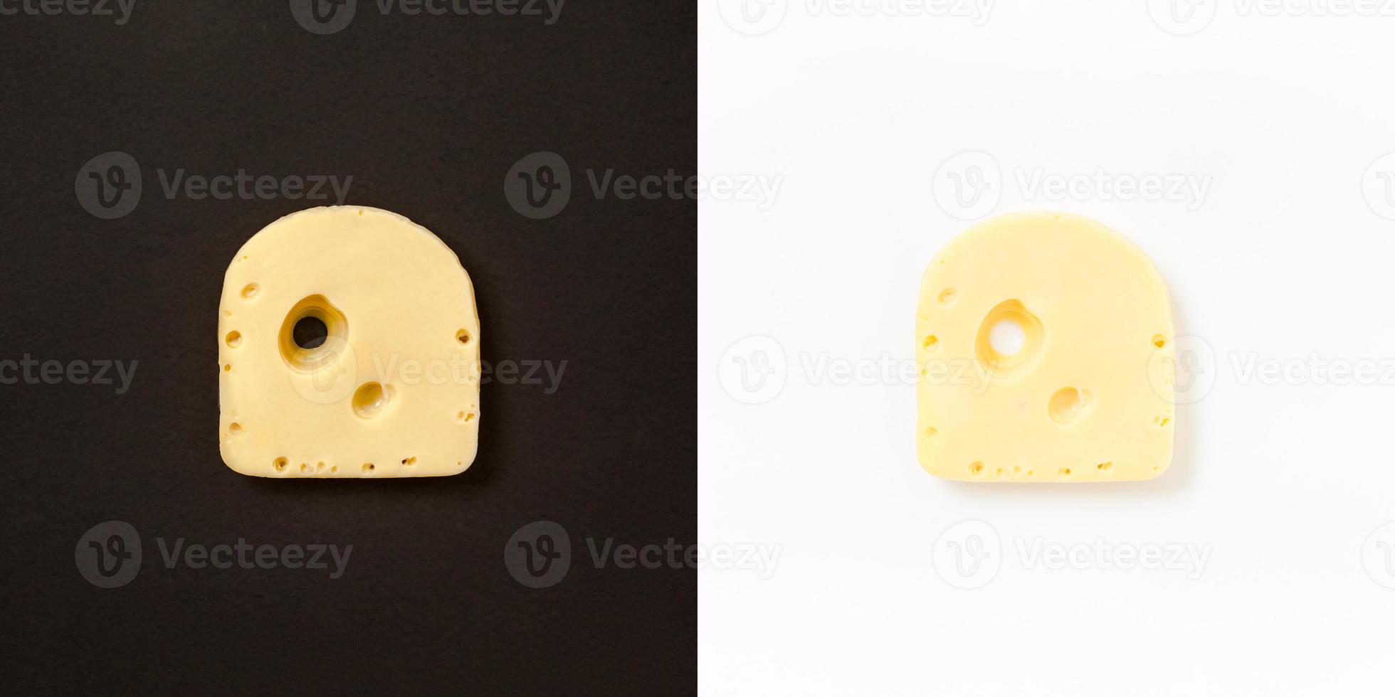 Cheese piece collage set photo
