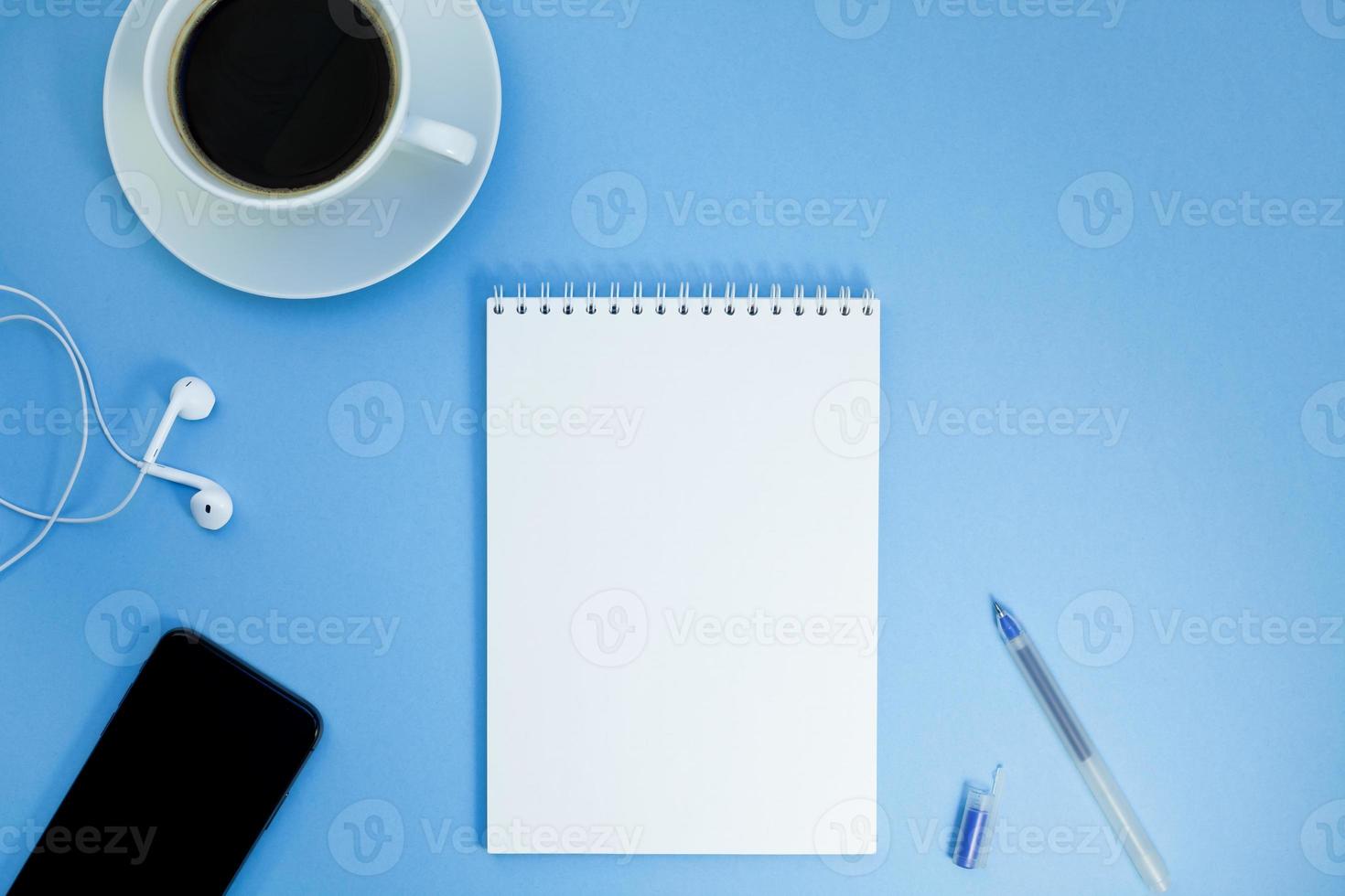 Creative flat lay photo of workspace desk