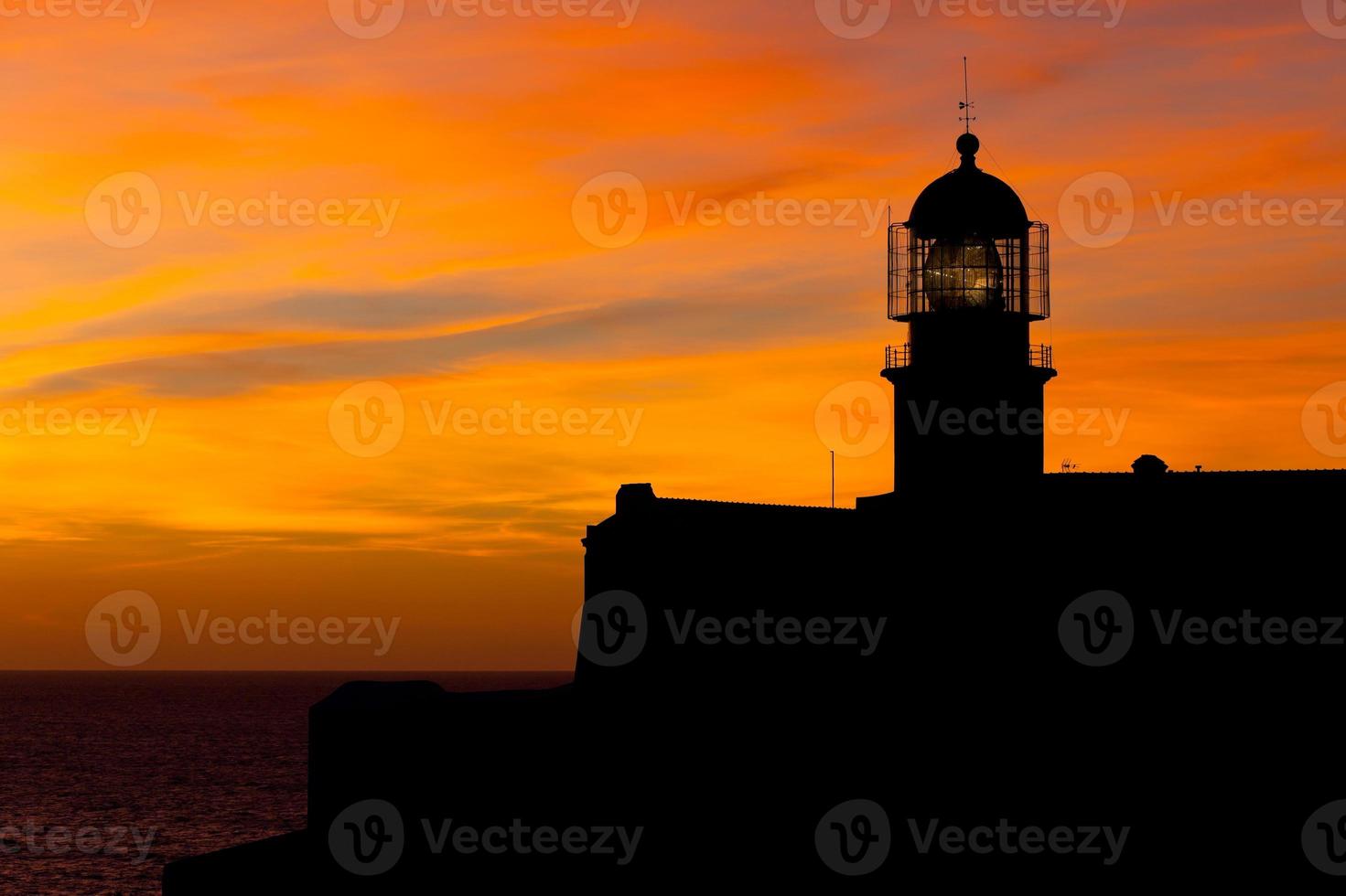 Lighthouse of Cabo Sao Vicente, Sagres, Portugal at Sunset photo