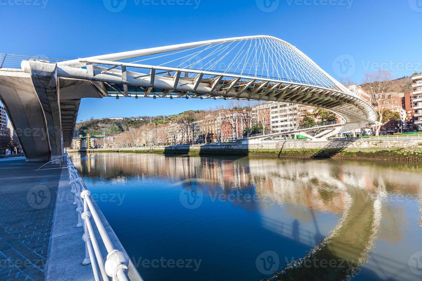 Zubizuri, the Campo Volantin Bridge, Bilbao, Spain photo