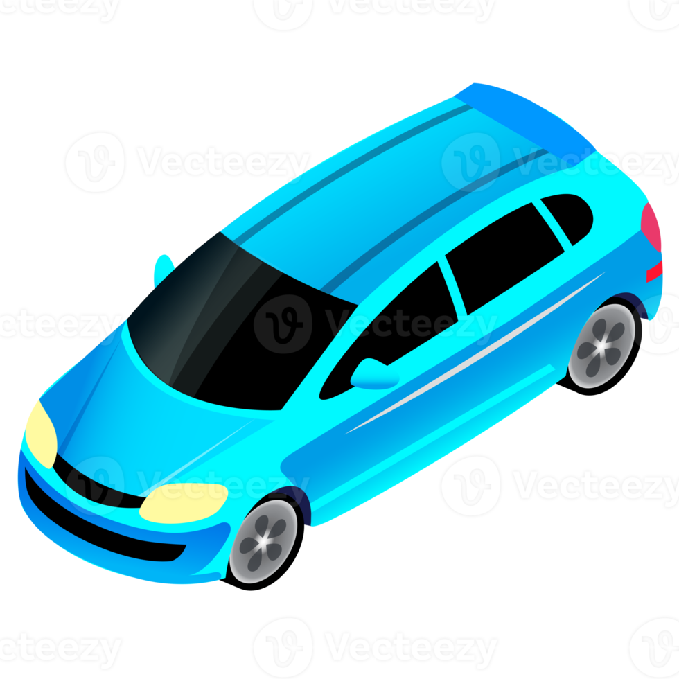 Isometric car illustration png