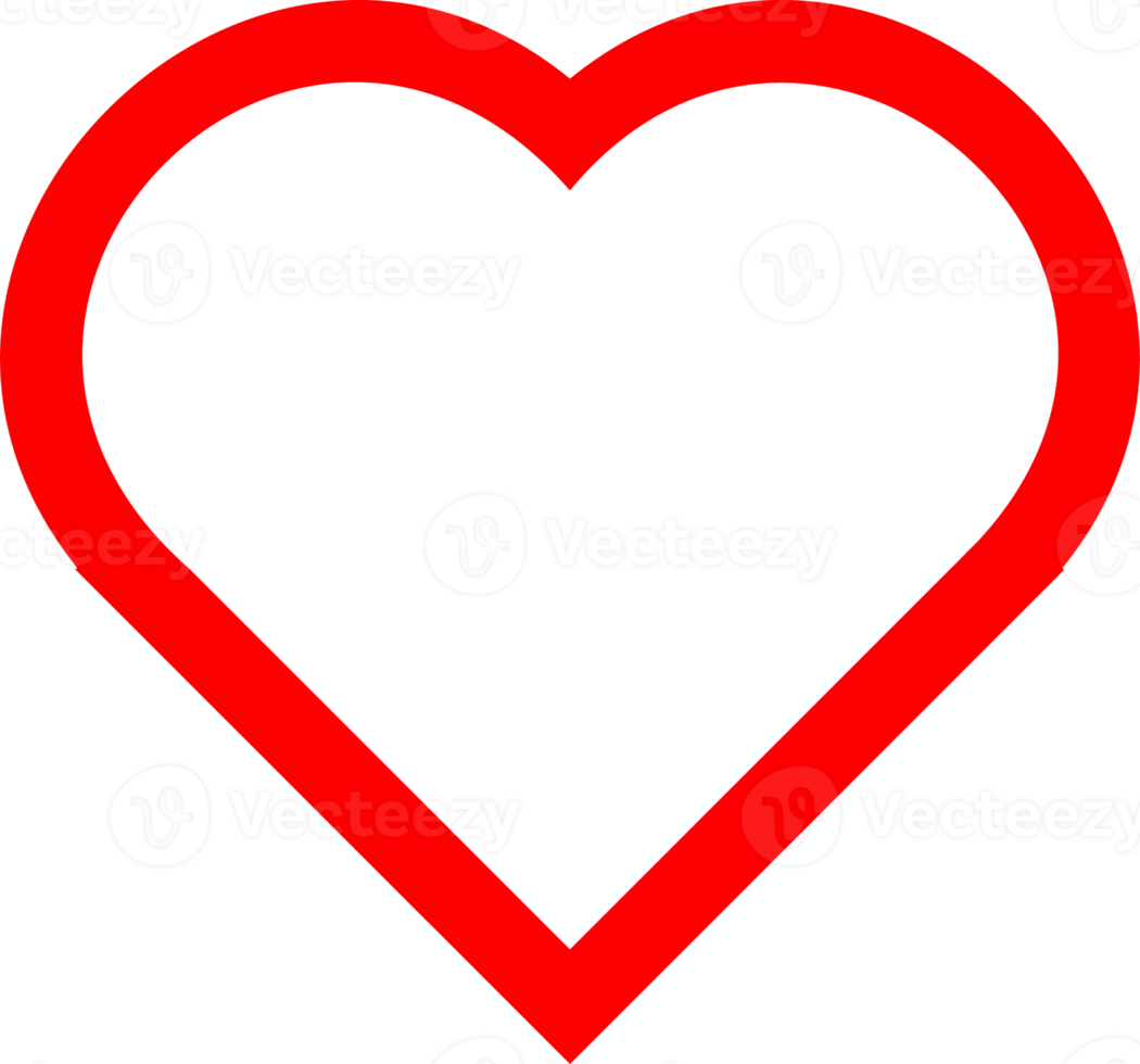 Red heart icon illustration. Love signs in red colors. png
