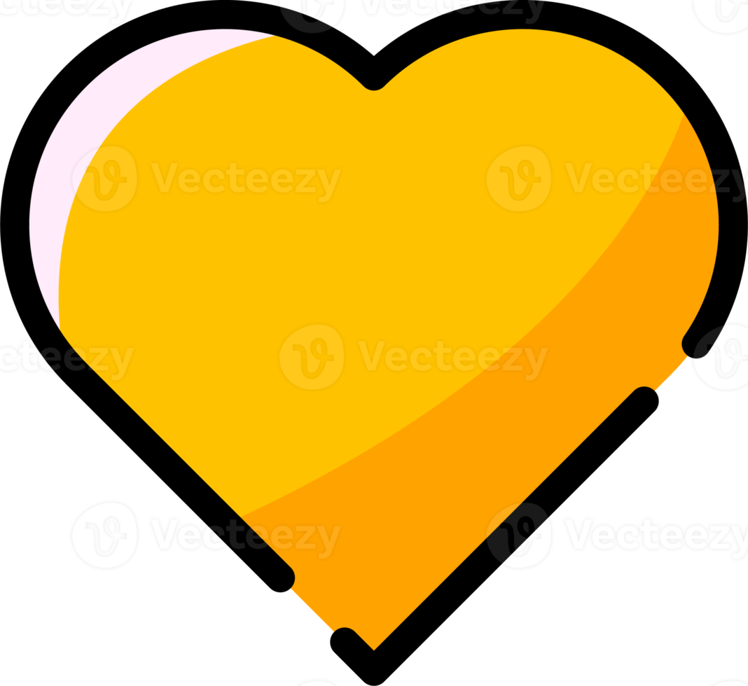Heart icons in doodle style. Stylized symbol with colourful heart. png