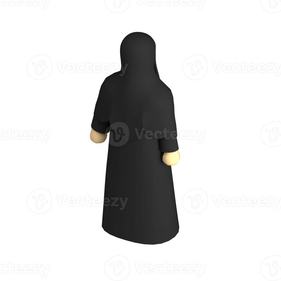 3d icona niqab femmina musulmano indietro Visualizza png