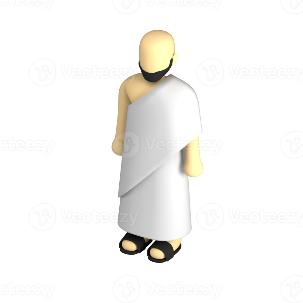 mannetje umrah kleding voorkant visie 3d icoon png