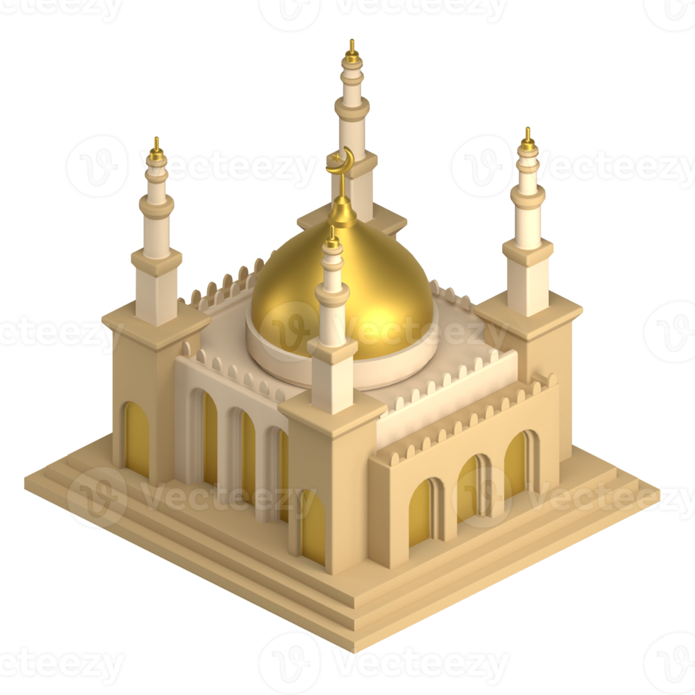 icône 3d de la mosquée islamique png