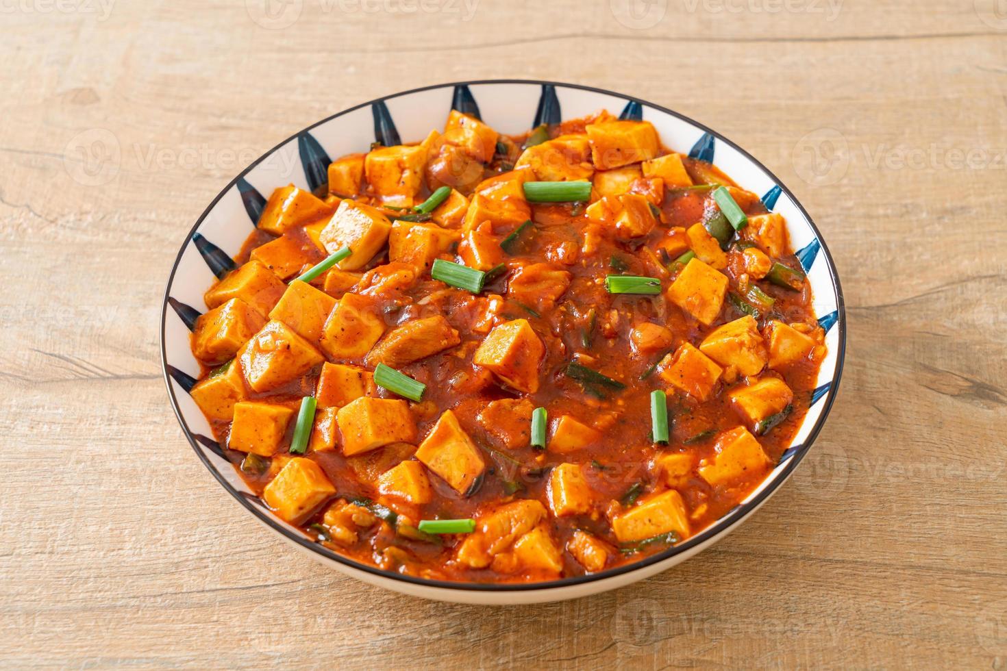 Mapo Tofu - The traditional Sichuan dish of silken tofu and ground beef
