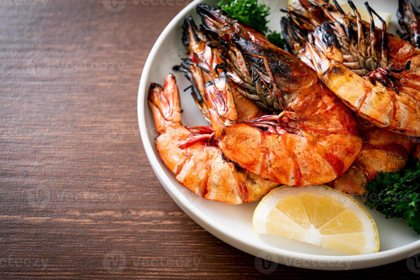grilled tiger prawns or shrimps photo