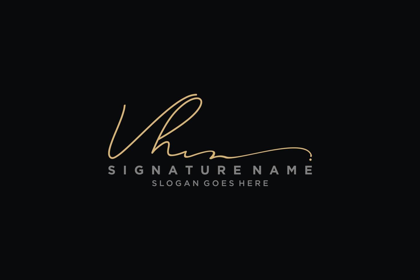 Initial VH Letter Signature Logo Template elegant design logo Sign Symbol template vector icon