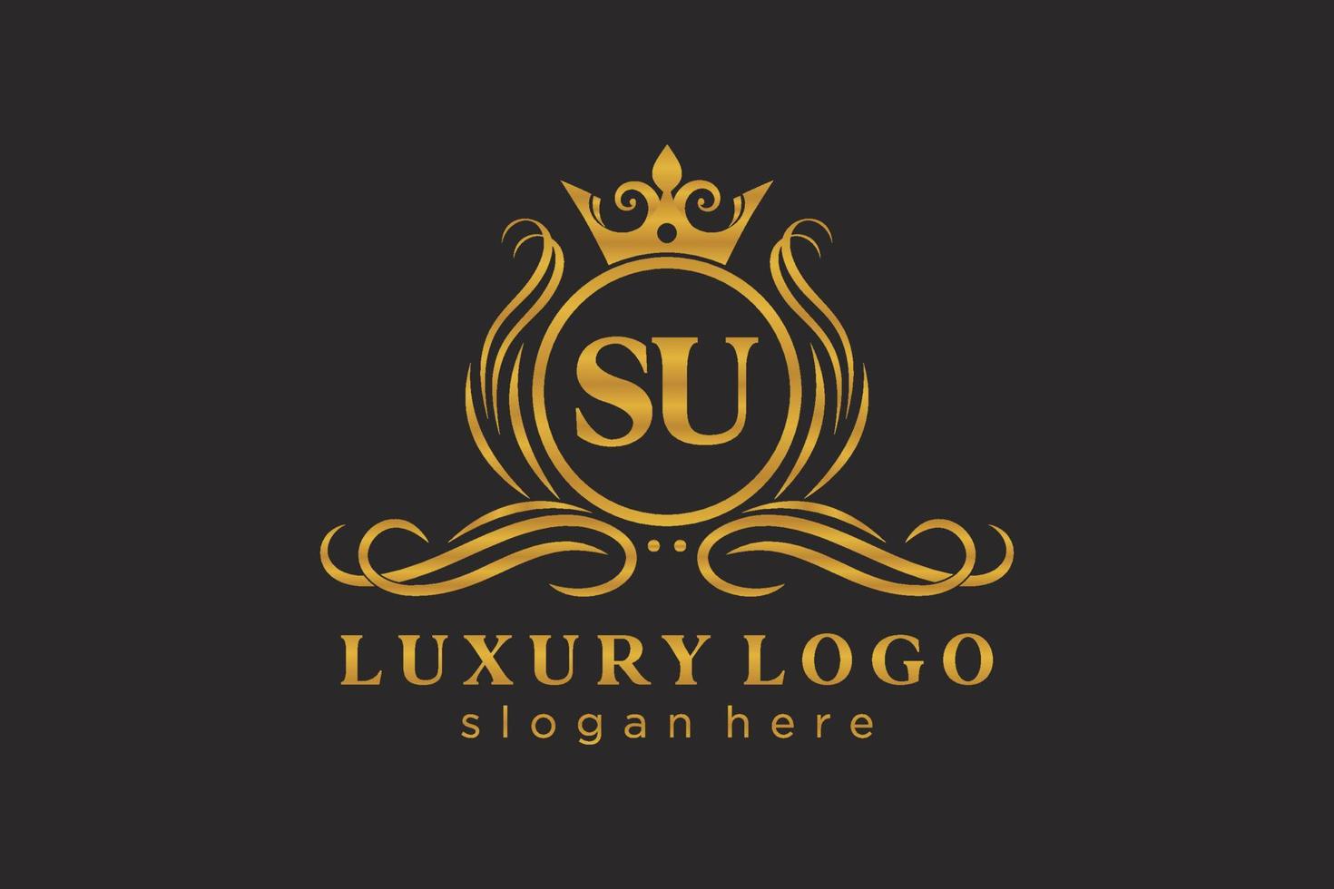 plantilla de logotipo de lujo real de letra su inicial en arte vectorial para restaurante, realeza, boutique, cafetería, hotel, heráldica, joyería, moda y otras ilustraciones vectoriales. vector