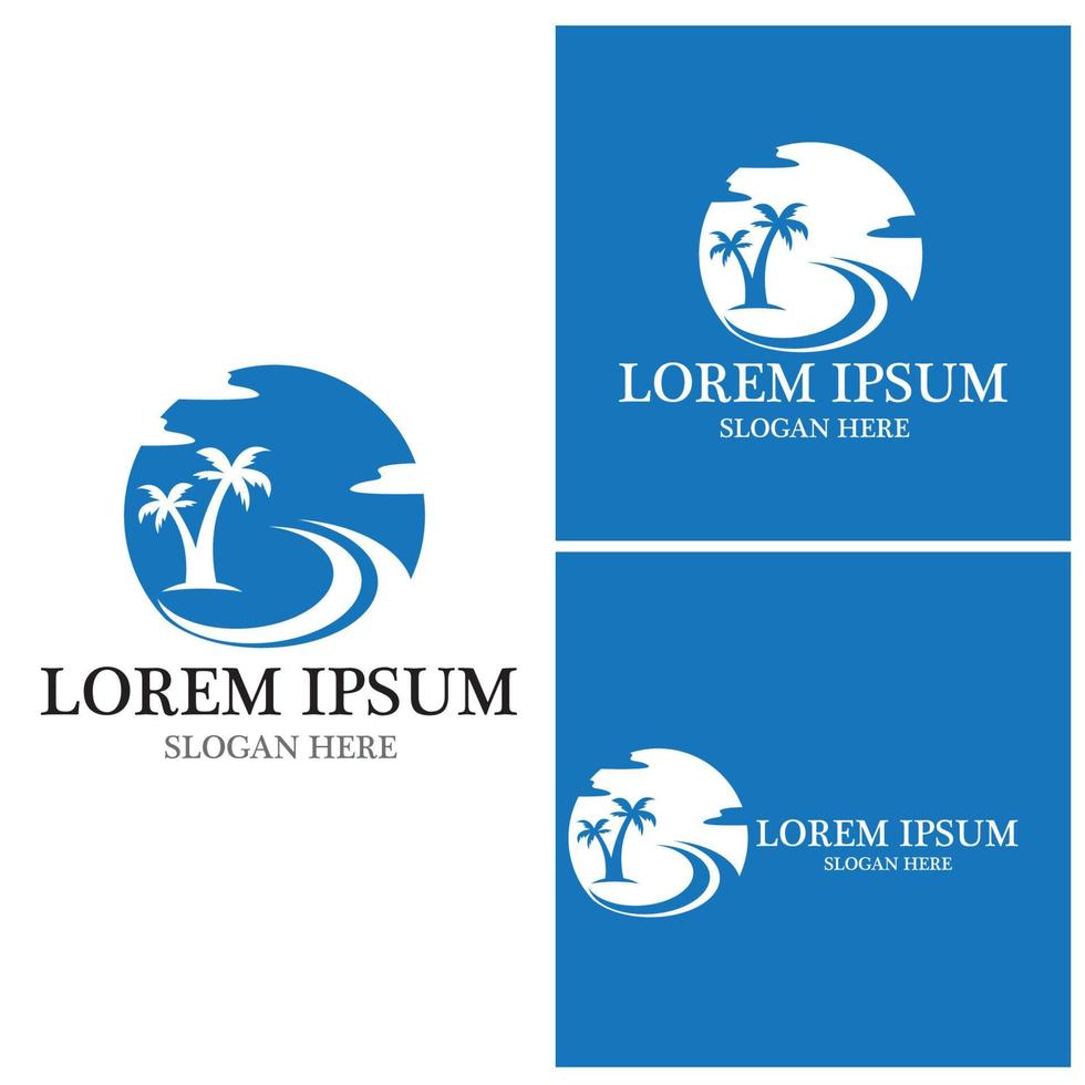 Palm tree summer logo template vector