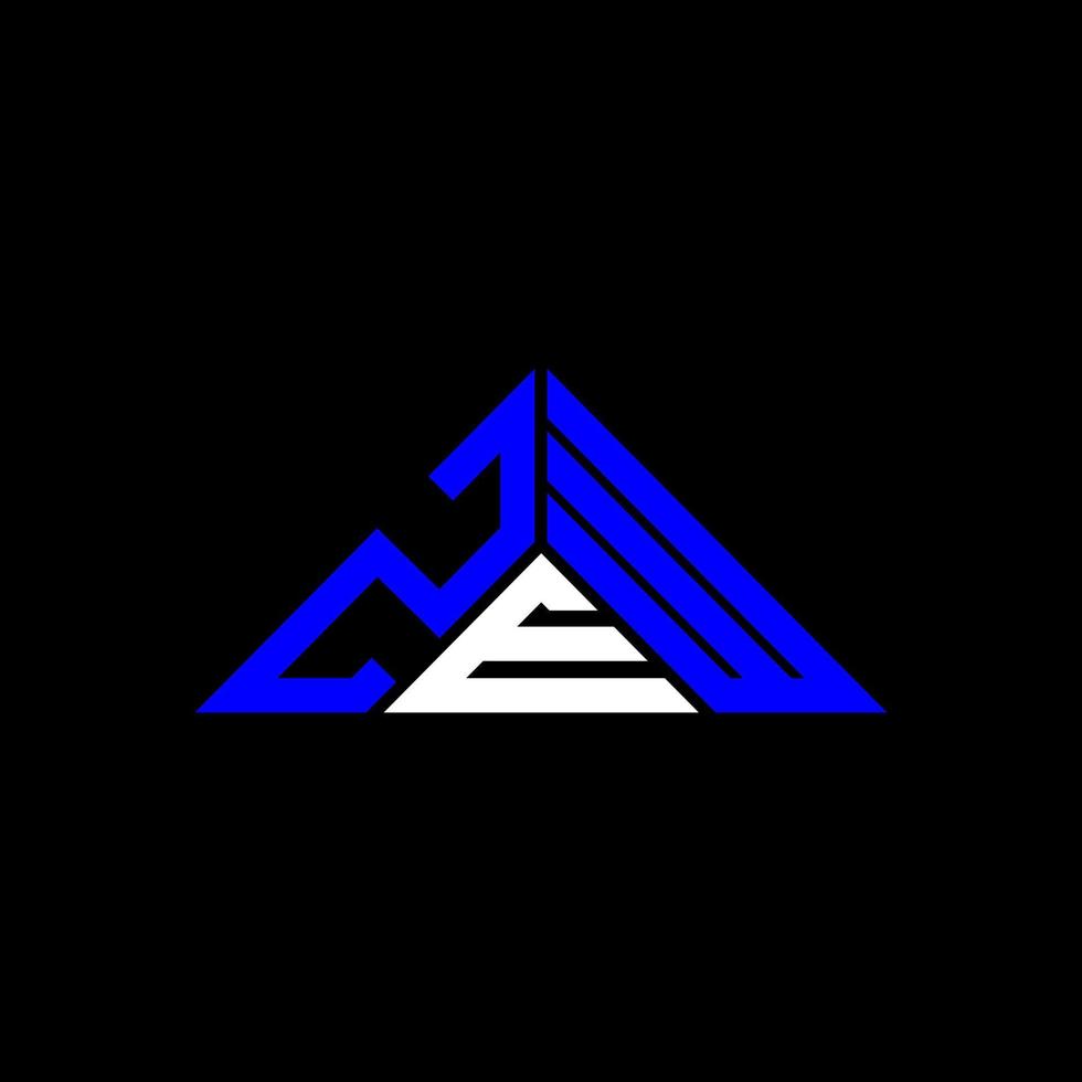 ZEW letter logo creative design with vector graphic, ZEW simple and modern logo in triangle shape.