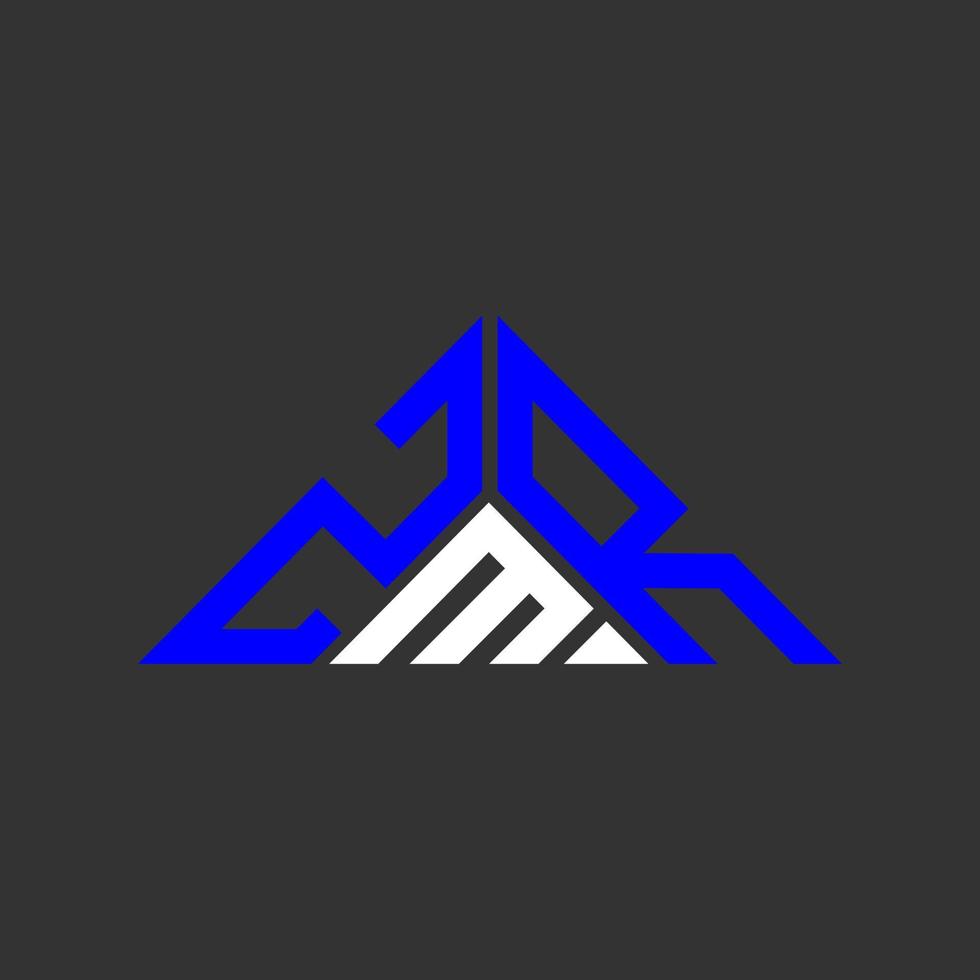 ZMR letter logo creative design with vector graphic, ZMR simple and modern logo in triangle shape.