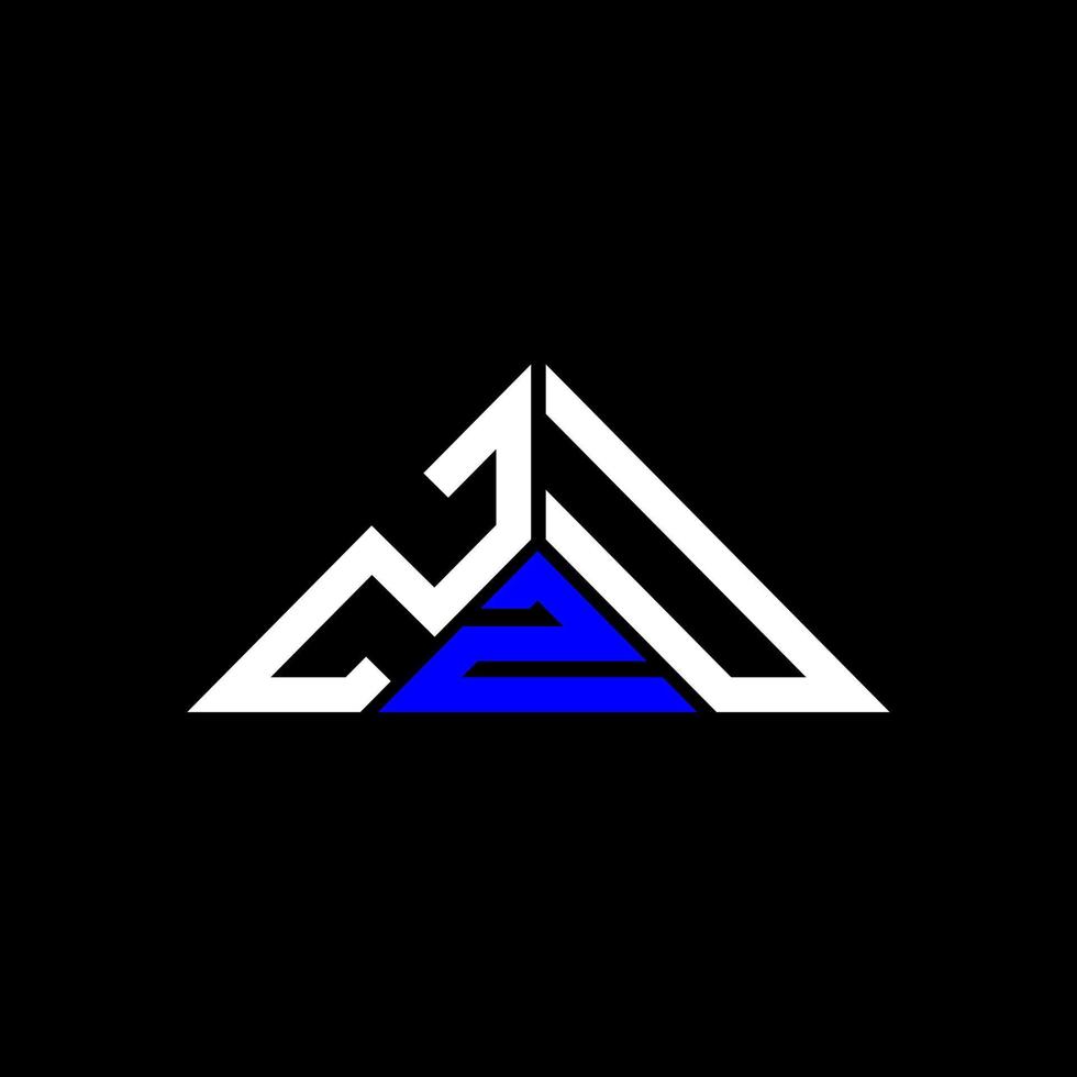 ZZU letter logo creative design with vector graphic, ZZU simple and modern logo in triangle shape.