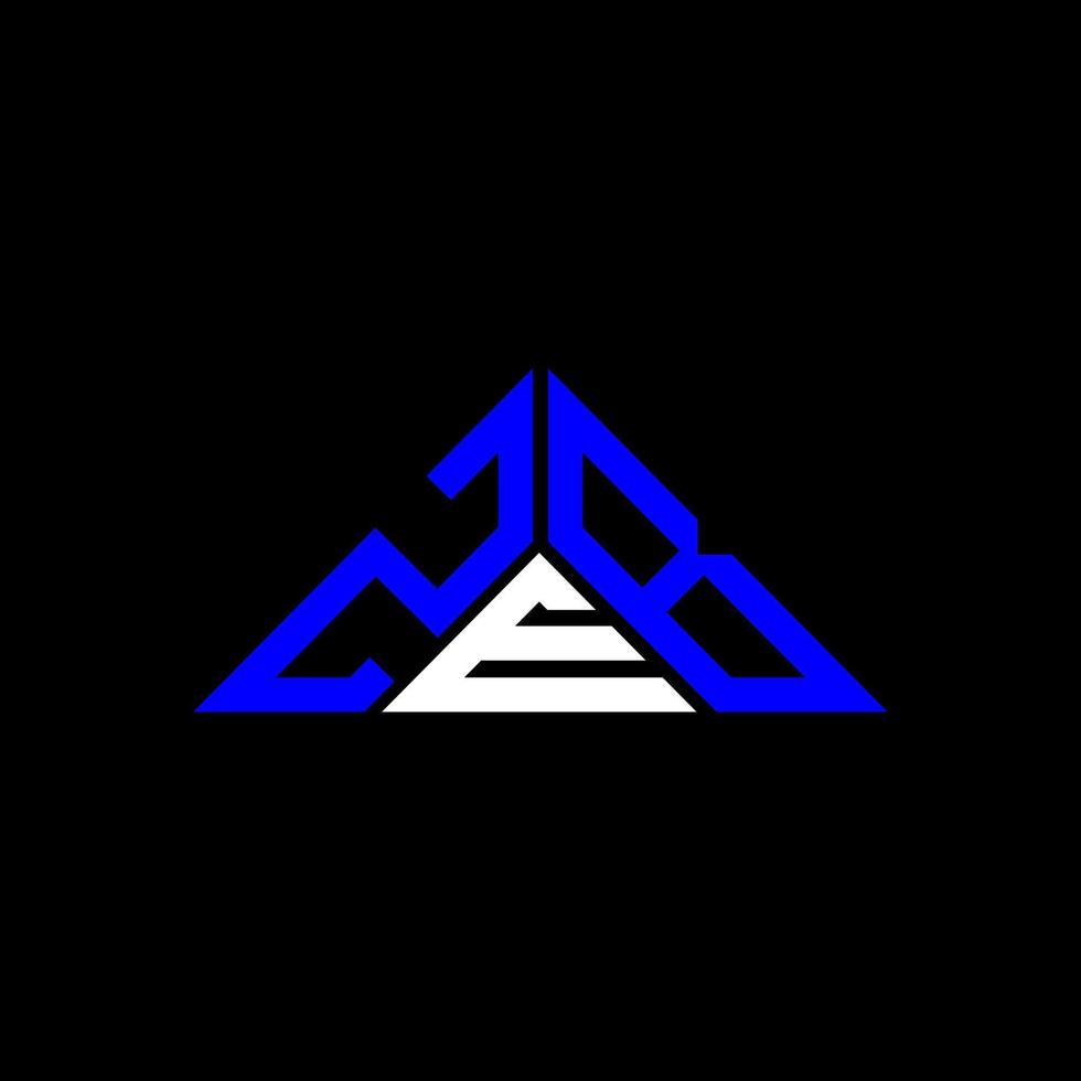ZEB letter logo creative design with vector graphic, ZEB simple and modern logo in triangle shape.