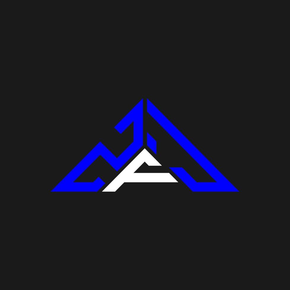 Diseño creativo del logotipo de la letra zfj con gráfico vectorial, logotipo simple y moderno de zfj en forma de triángulo. vector
