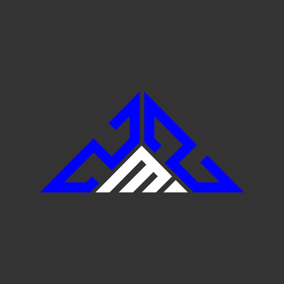 ZMZ letter logo creative design with vector graphic, ZMZ simple and modern logo in triangle shape.