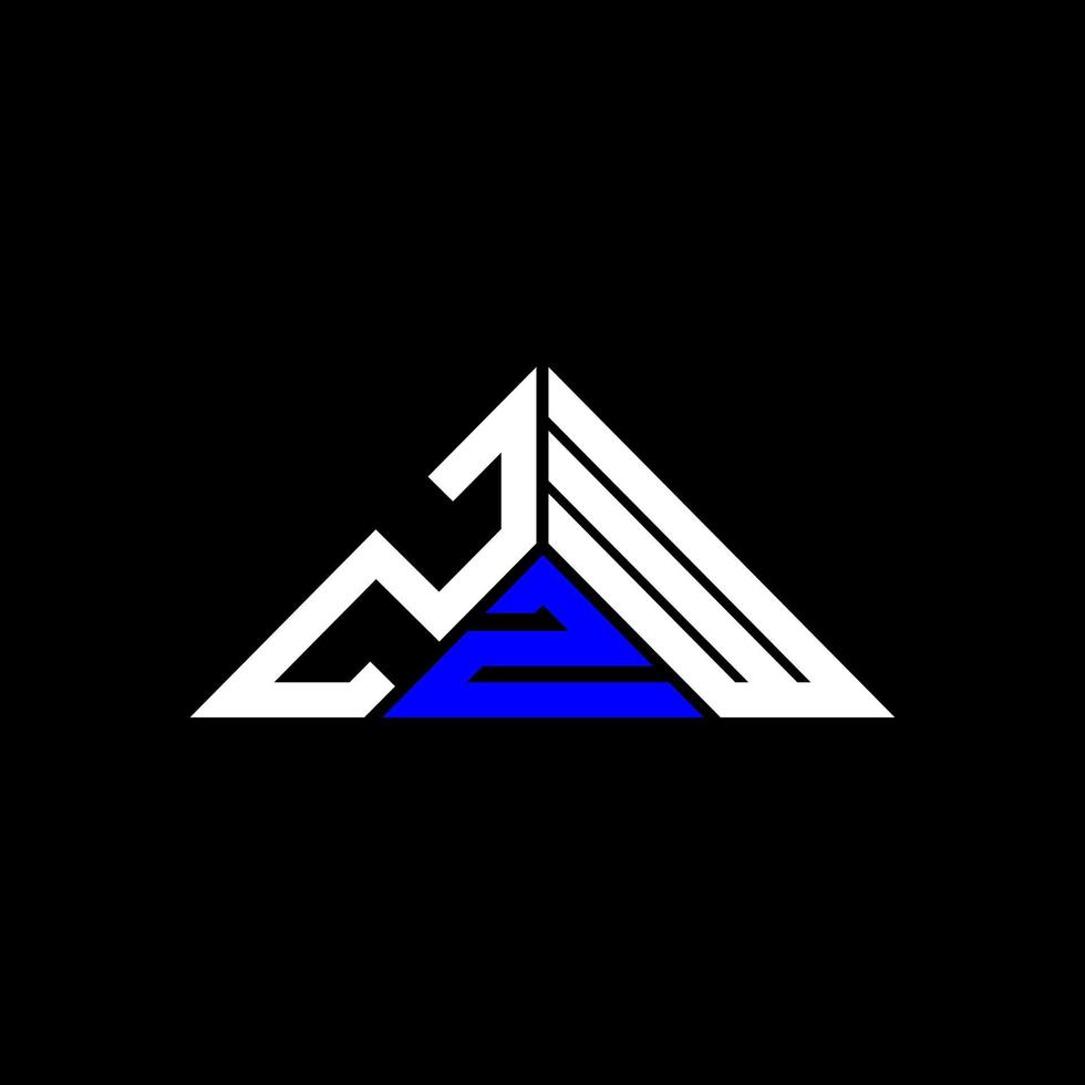 ZZW letter logo creative design with vector graphic, ZZW simple and modern logo in triangle shape.