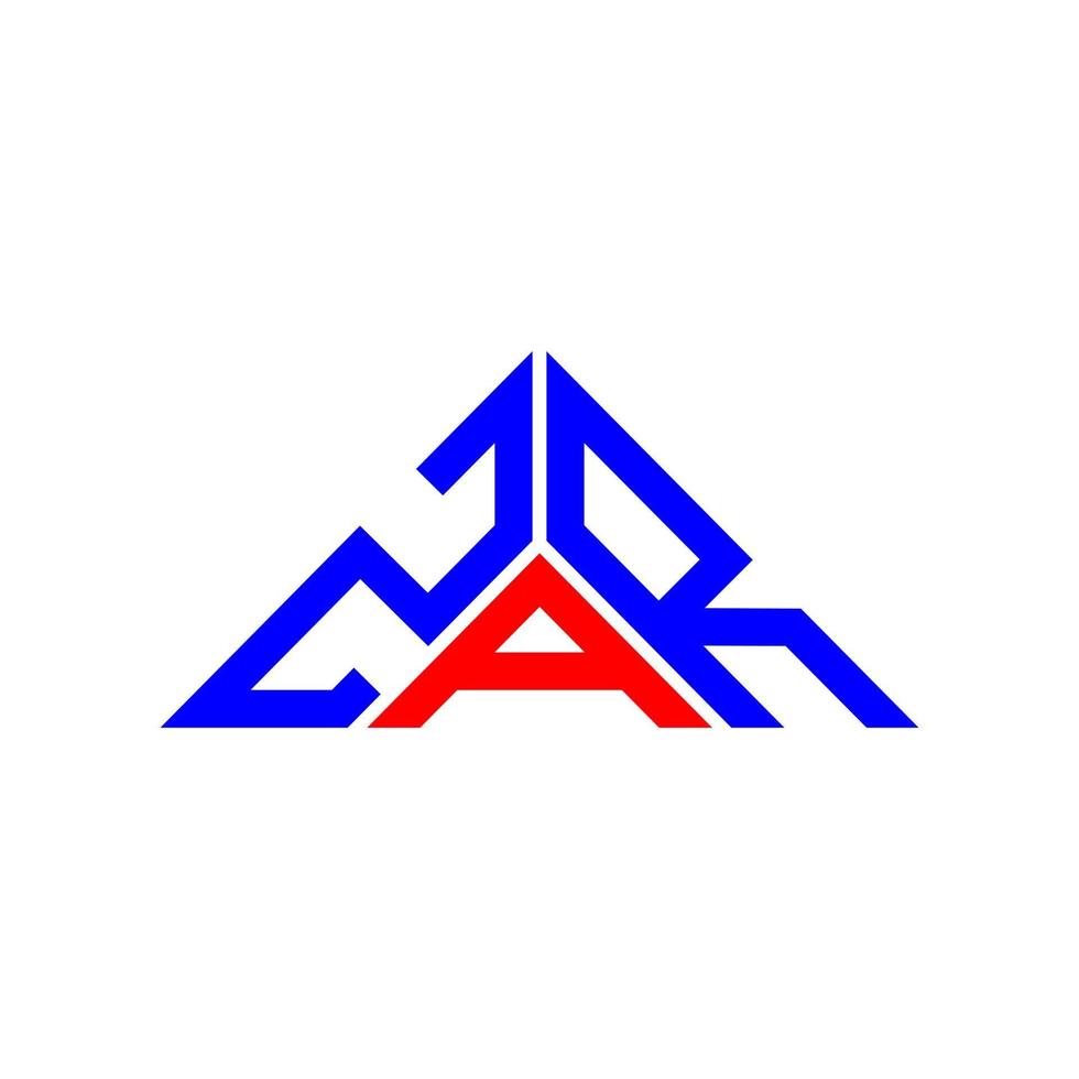 diseño creativo del logotipo de la letra zar con gráfico vectorial, logotipo simple y moderno de zar en forma de triángulo. vector