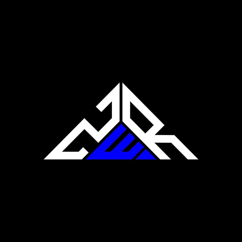 ZWR letter logo creative design with vector graphic, ZWR simple and modern logo in triangle shape.