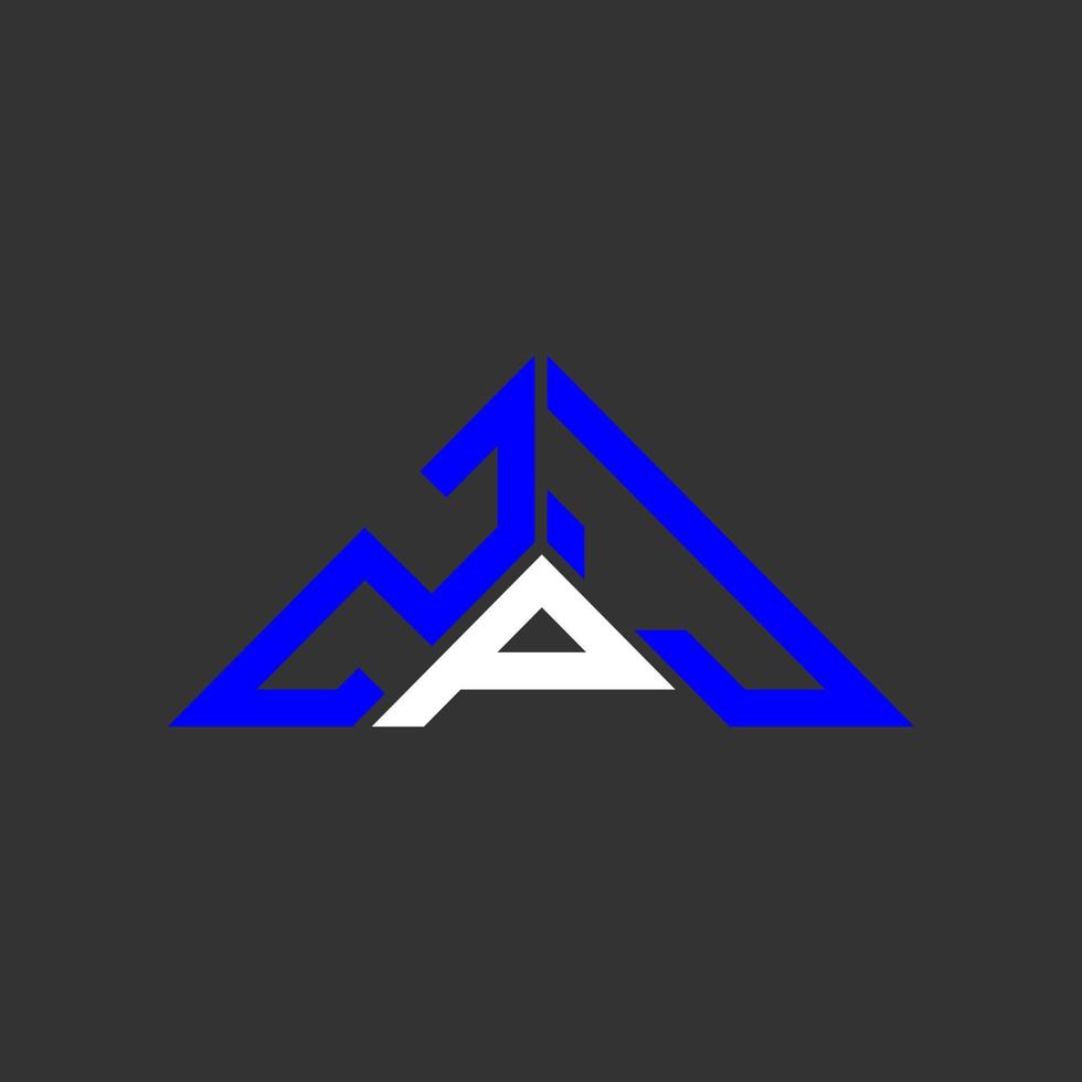 Diseño creativo del logotipo de la letra zpj con gráfico vectorial, logotipo simple y moderno de zpj en forma de triángulo. vector