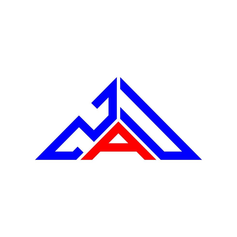 ZAU letter logo creative design with vector graphic, ZAU simple and modern logo in triangle shape.