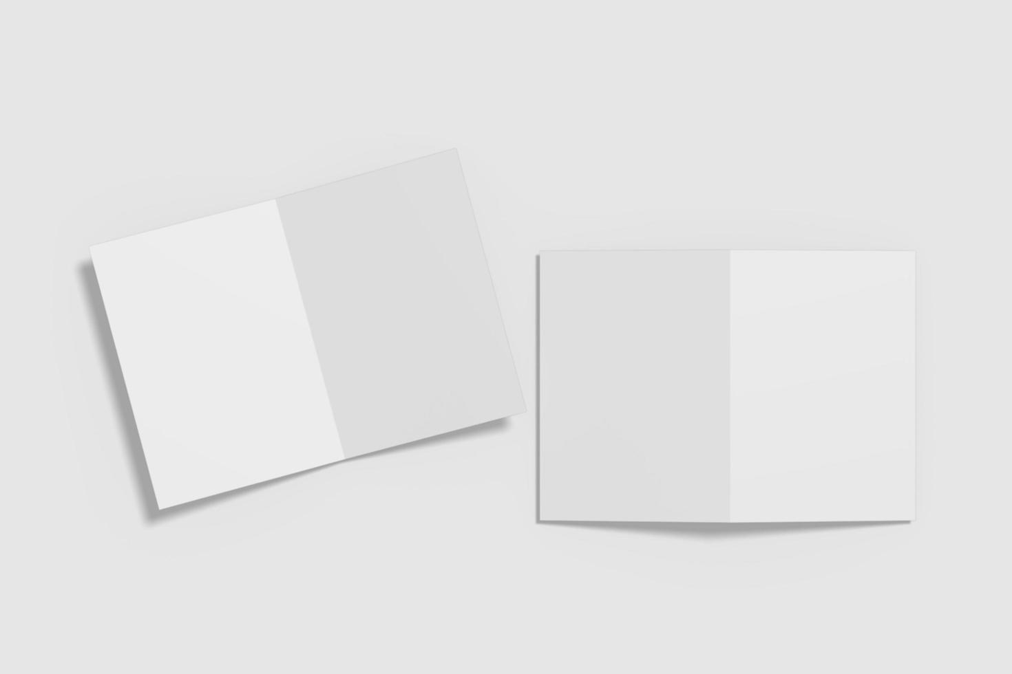Realistic blank bifold brochure illustration for mockup. 3D Render. photo