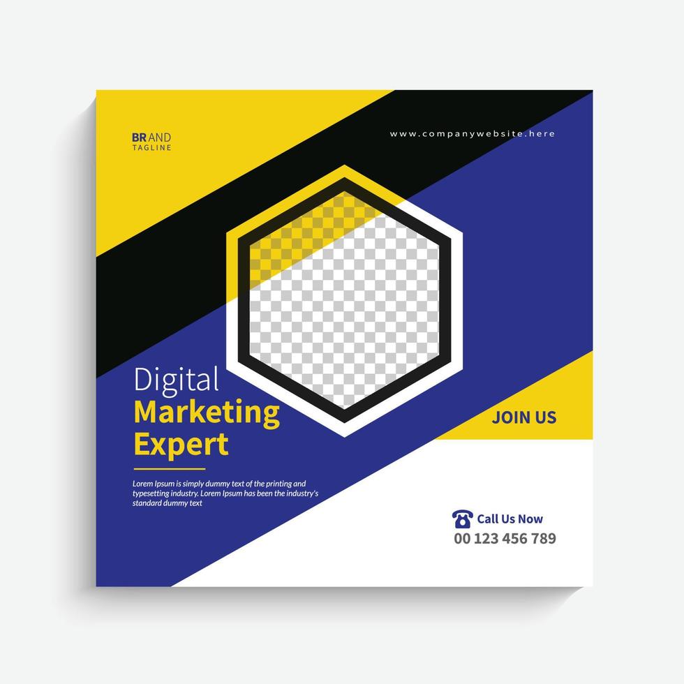 banner de plantilla de diseño de publicación de redes sociales de marketing comercial vector