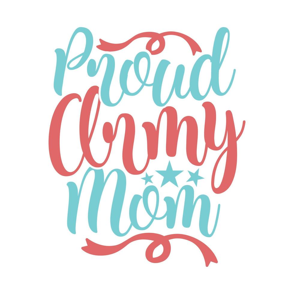 Proud Army Mom, Happy Mothers Day, Blessed Mom Typography Lettering Design vector