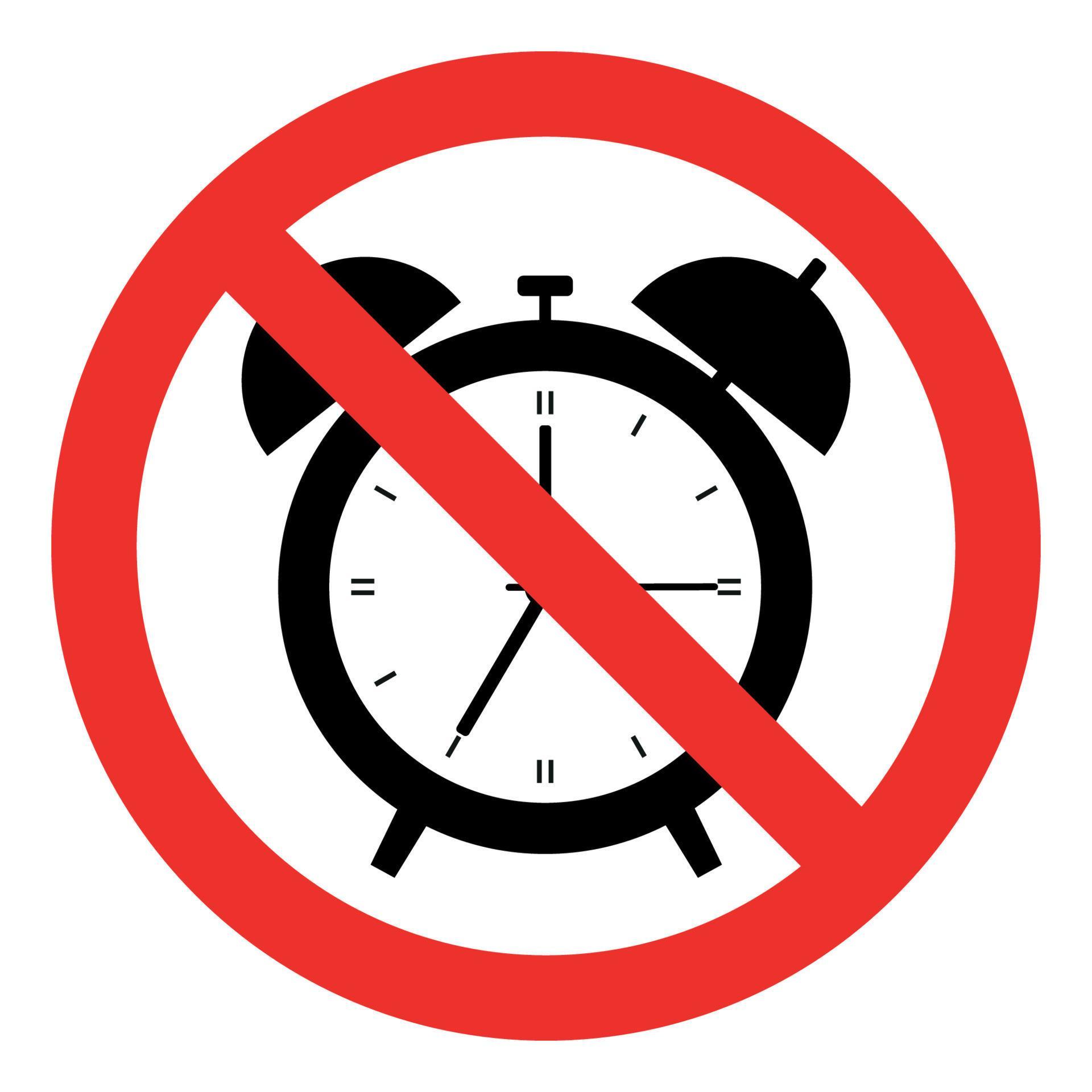 Sign prohibited alarm clock 13085094 Vector Art at Vecteezy