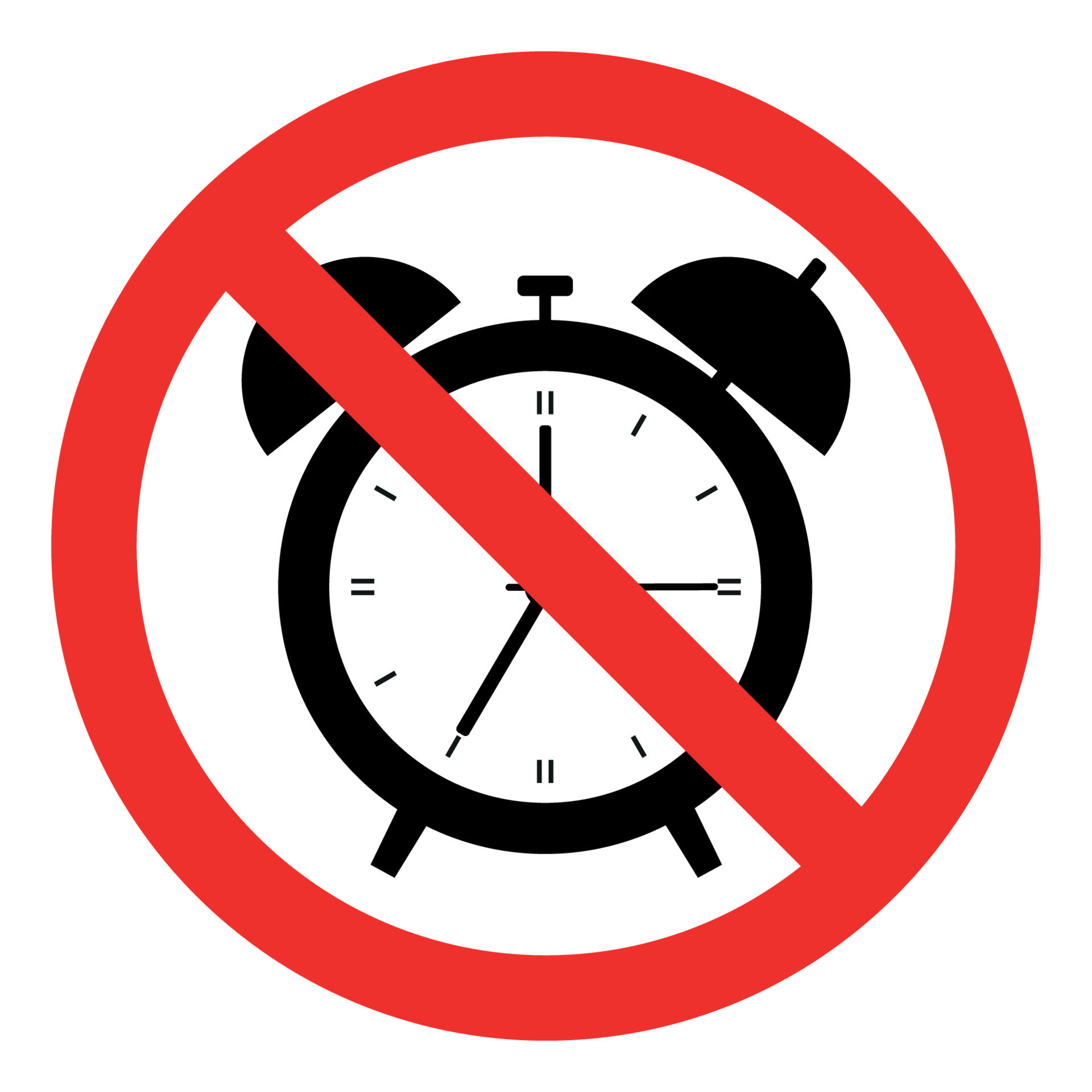Sign prohibited alarm clock 13085094 Vector Art at Vecteezy