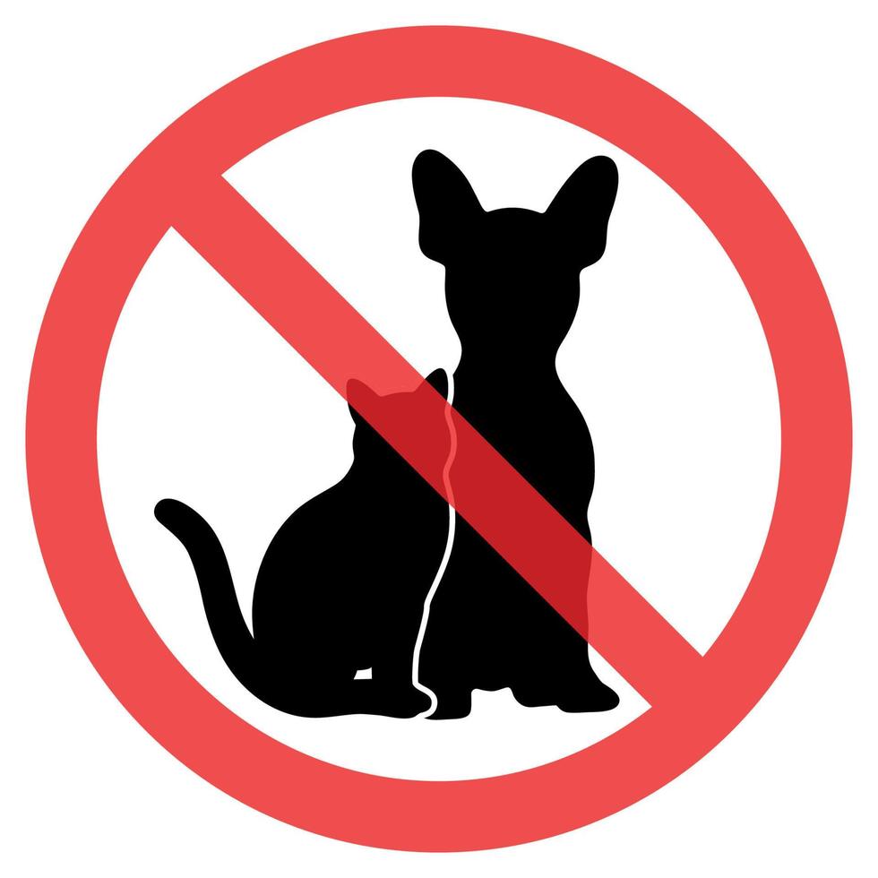 Pets prohibited sign vector