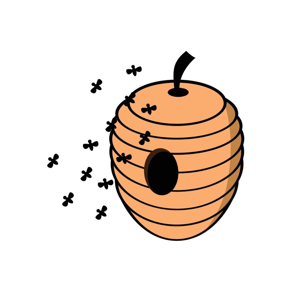 nido de abejas silvestres aislado sobre fondo blanco. ilustración vectorial vector