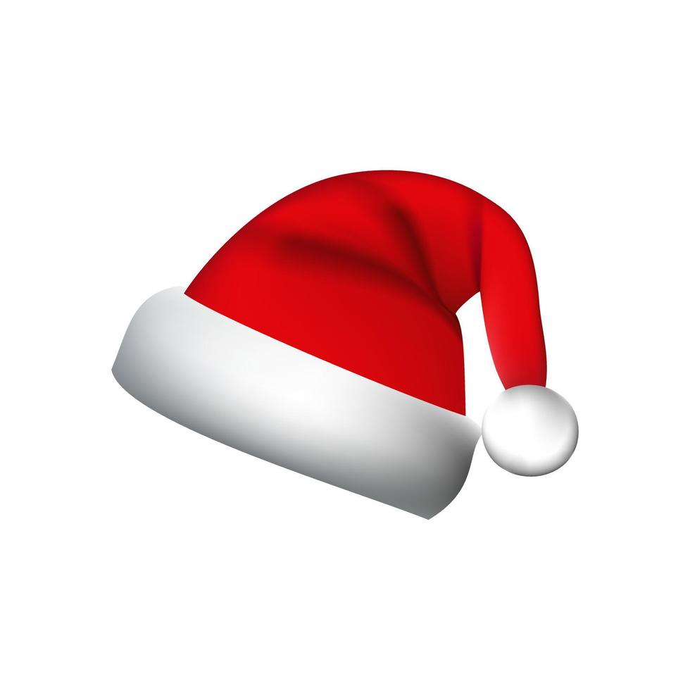 3d realistic santa hat vector