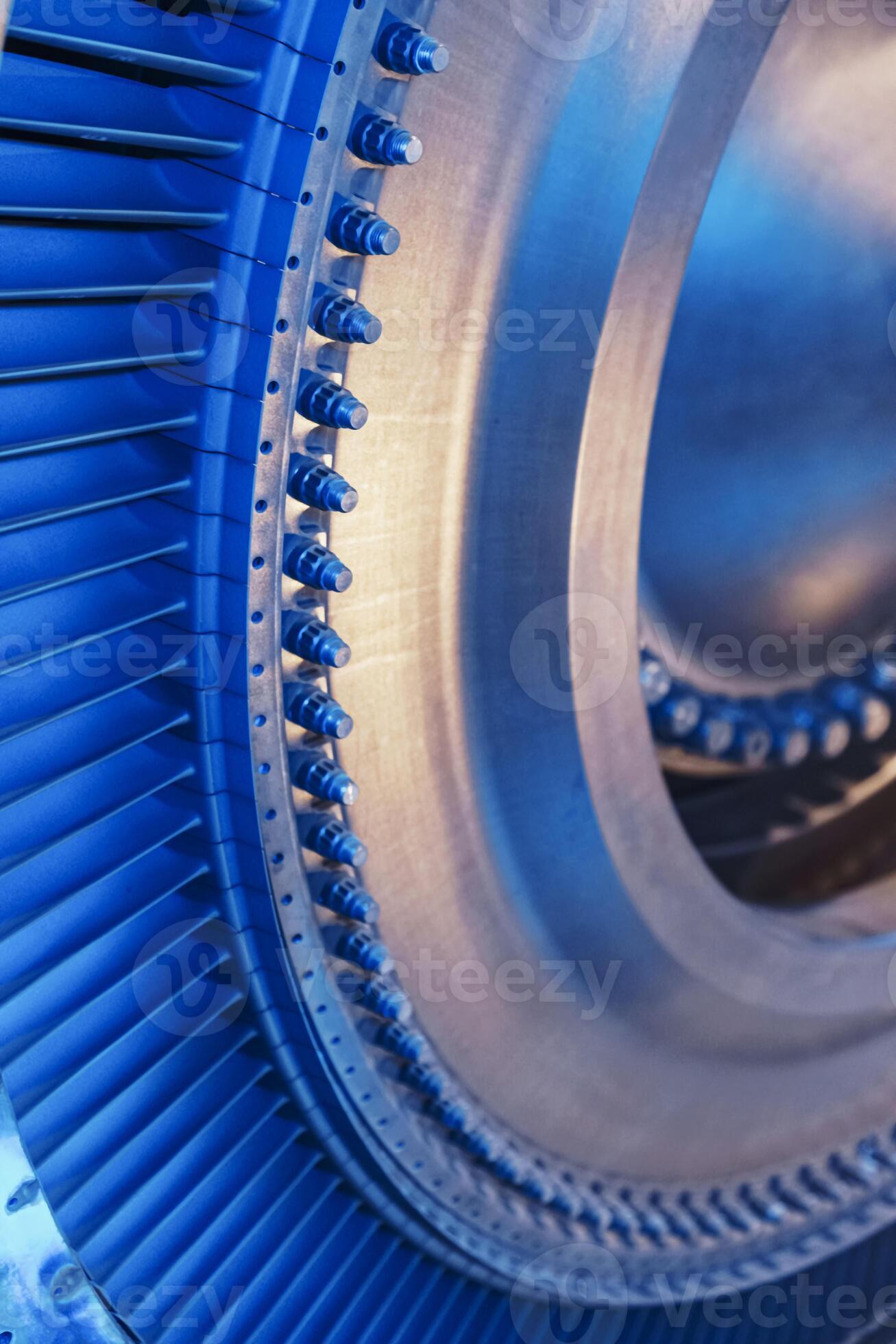The rotor disk with the blades of a turbojet gas turbine engine with a