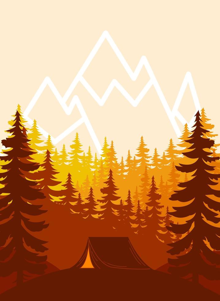 fondo de campamento de vibraciones de otoño de vector