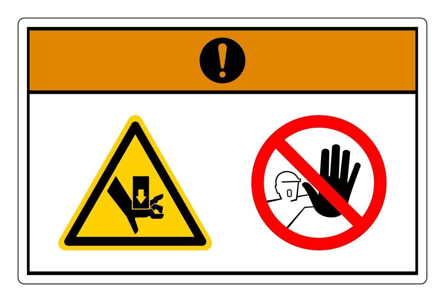 Warning Crush Hazard Symbol Sign On White Background 13085896 Vector