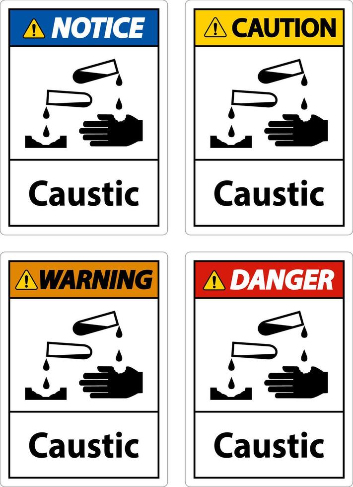 Danger Caustic Symbol Sign On White Background vector