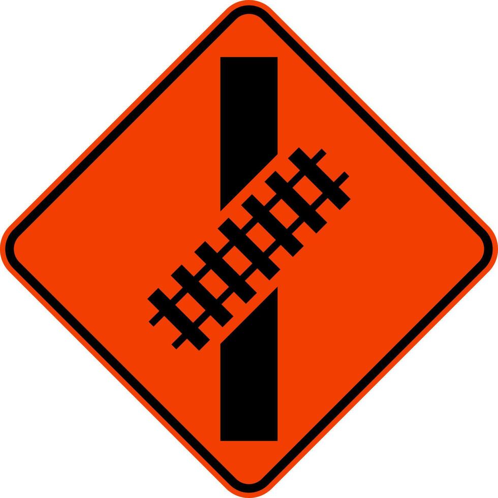 Skewed Crossing Symbol Railroad Sign vector