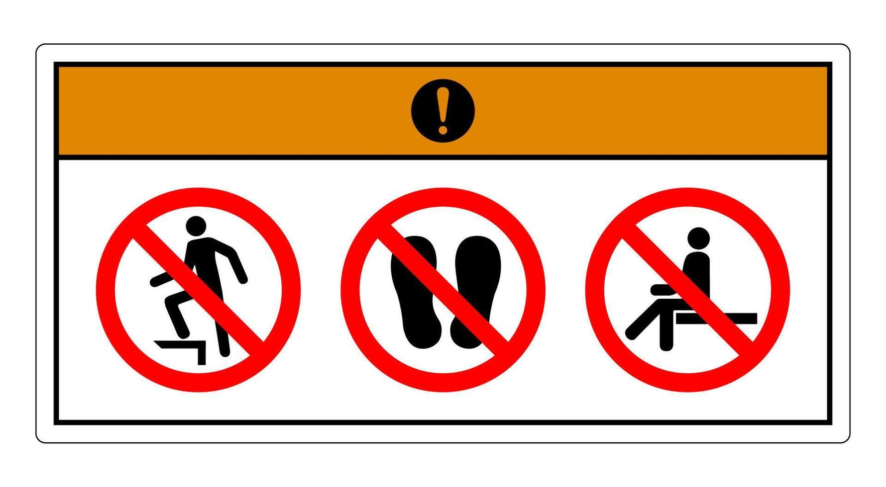 Warning Do Not Step Symbol Sign On White Background vector