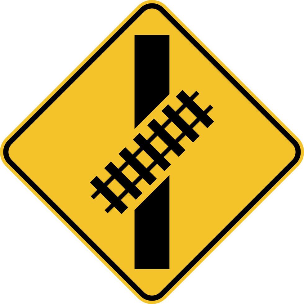 Skewed Crossing Symbol Railroad Sign vector