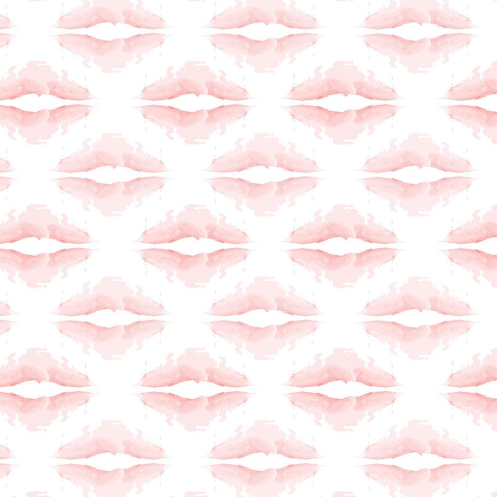 patrón de manchas abstractas en forma de labios en tonos rosados suaves de moda en forma de acuarela. vector