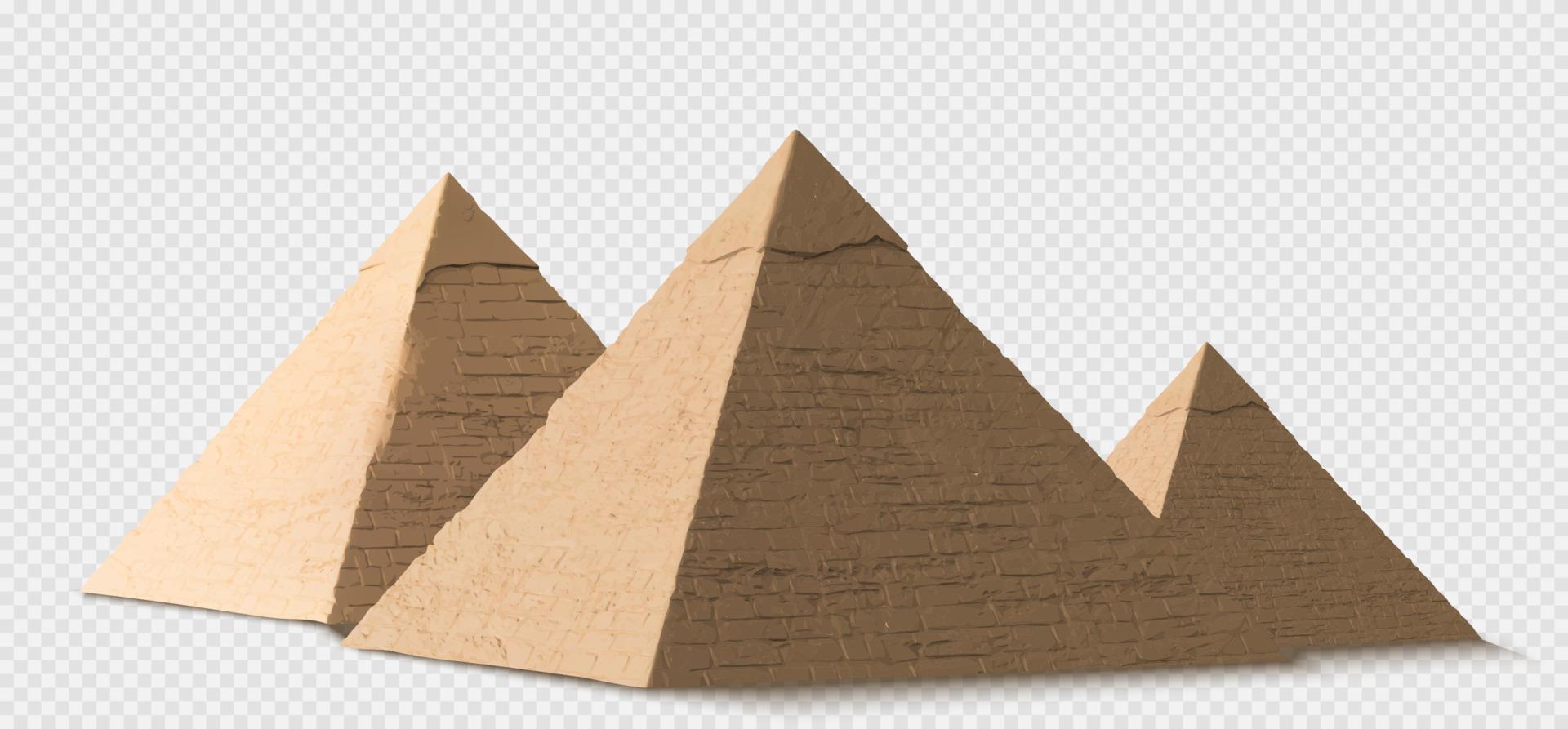 Egyptian pyramids in Giza, ancient pharaoh tombs vector