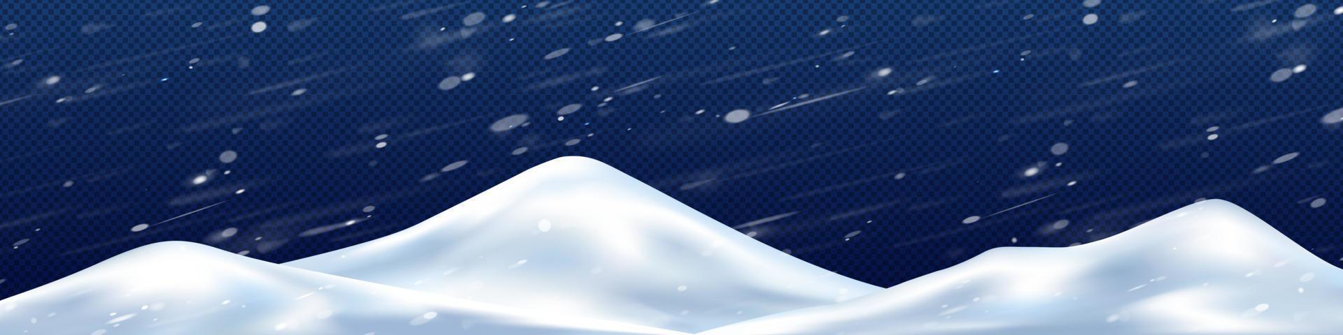 montones de nieve en tormenta de invierno png, ilustración 3d vector