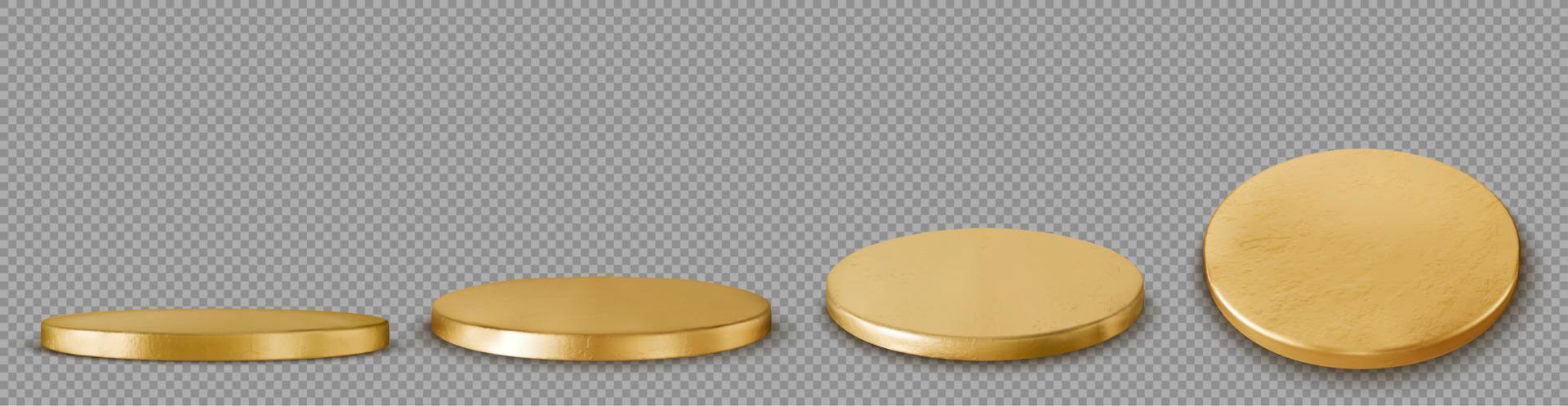 Gold round podium, luxury platform, circle stage vector