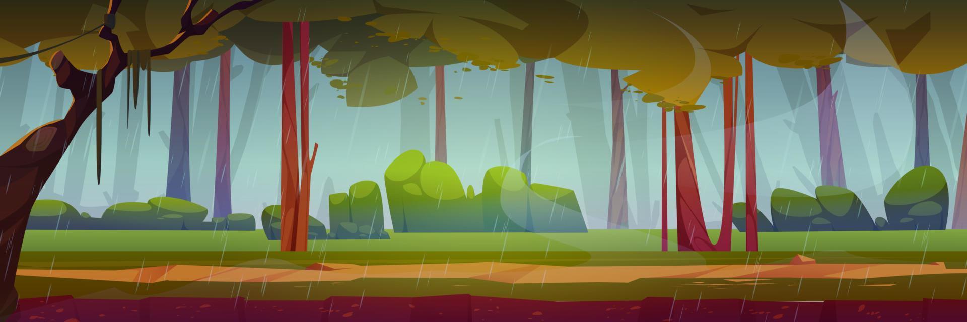 Game ground texture of forest in rain vector