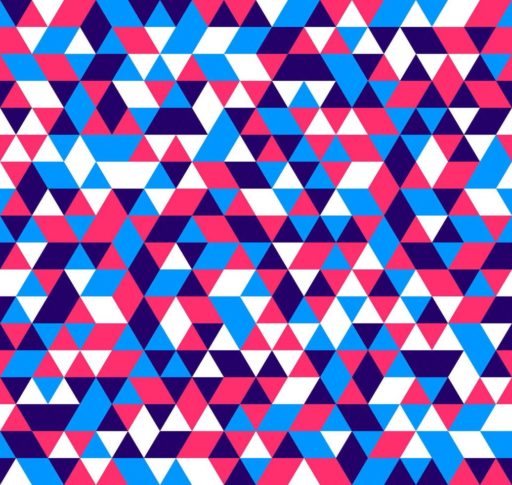 Triangle Pattern with Random Color Pink Blue Dark and White Tile Modern Geometric Background vector